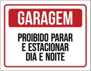 Placa De Sinalização - Garagem Proibido Estacionar 27X35