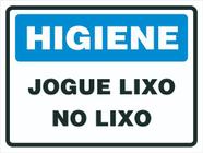 Placa De Sinalizaçao De Jogue Lixo Na Lixeira 0,300x 0,200