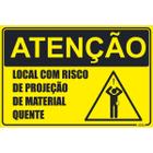 Placa de Sinalização Local Risco de Projeção Material Quente