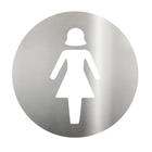 Placa de Sinalização para Banheiro Feminino Inox Escovado Biosin Biovis
