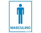 Placa de sinalização para banheiro "MASCULINO"