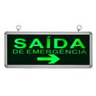 Placa de Sinalização para Saída de Emergência Á Direita de LED UN-06 220V