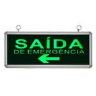 Placa de Sinalização para Saída de Emergência À Esquerda de LED UN-07 110V - UNIK Iluminação