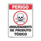 Placa Sinalização - Perigo Caveira Produto Tóxico 18x23 - Sinalizo