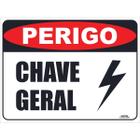 Placa de Sinalização Perigo Chave Geral - Império da Impressão