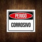 Placa De Sinalização - Perigo Corrosivo 36X46