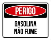 Placa De Sinalização - Perigo Gasolina Não Fume 18X23