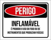 Placa De Sinalização - Perigo Inflamável 36X46