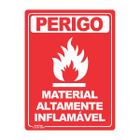 Placa de Sinalização Perigo Material Altamente Inflamável - Império da Impressão