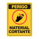 Placa de Sinalização Perigo Material Cortante - Império da Impressão