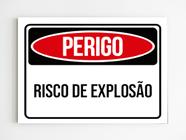 Placa de sinalização perigo risco de explosão mdf a4 20x29 - Mago das Camisas