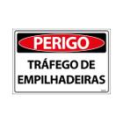 Placa De Sinalização Perigo Tráfego De Empilhadeiras 30x20 Ecom IA - SP66 F9e