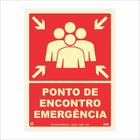 Placa de Sinalização Ponto de Encontro de Emergência (Vermelha)