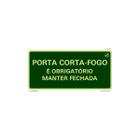 Placa de Sinalização Porta Corta-Fogo Fotoluminescente 13 x 26 cm