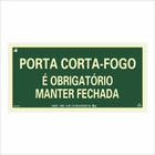 Placa de PVC Fotoluminescente Auto-Adesiva 20x40cm Porta Corta-Fogo  Mantenha Fechada - 360 AN - SINALIZE P3484730