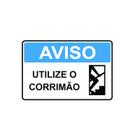 Placa De Sinalização Pvc Utilize O Corrimão - Nt Comunicação Visual