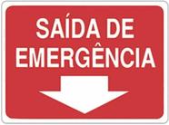 Placa de sinalização saída de emergência