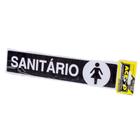 Placa De Sinalização Sanitário Feminino E Masculino Preto