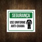 Placa De Sinalização Segurança Use Uniforme Anti-Chama 18X23