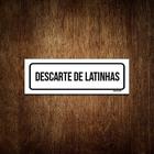 Placa De Sinalização Setor - Descarte De Latinhas (30x10)