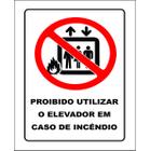 Placa de Sinalização Tamanho 10x14 Proibido elevador(Ps 1mm)