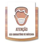 Placa De Sinalização Uso de Máscara - MDF 15x13cm