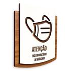 Placa De Sinalização Uso de Máscara - MDF 15x13cm - Victare