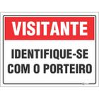 Placa de Sinalização Visitante Identifique-se Com O Porteiro 15 x 20 cm PS