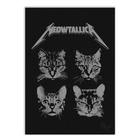 Placa Decorativa A3 Engraçada Gatos Rock Heavy Metal