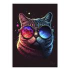 Placa Decorativa A4 Gato De Óculos Cool Cat Poster Cartaz