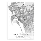 Placa Decorativa A4 San Diego Estados Unidos Mapa Pb Viagem