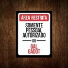 Placa Decorativa - Área Restrita Gal Gadot