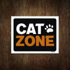 Placa Decorativa Cat Zone Patinha 36X46