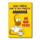 Placa Decorativa Cerveja Frase Simpson Mdf 20x30 cm