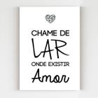 Placa decorativa chame de lar onde existe amor mdf a4 20x29 - Super Presentez