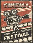 Placa Decorativa - Cinema Retro Festival 27X35