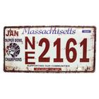 Placa Decorativa de carro antiga metálica Vintage Massachusetts GT414-32 - Lorben