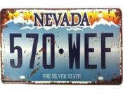Placa Decorativa de carro antiga metálica Vintage Nevada GT414-14 - Lorben