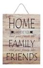 Placa Decorativa De Madeira Home, Family And Friends - Urban