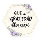 Placa Decorativa Delicada Hexágono 25x22 Que a Gratidão Floresça