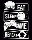 Placa Decorativa - Eat Sleep Game Repeat 36X46