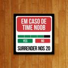 Placa Decorativa - Em Caso De Time Noob