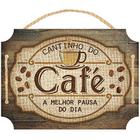 Placa Decorativa Em Mdf - Cantinho Do Café - 24x27cm