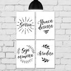 Placa Decorativa Frases Positivas MDF Kit 4un 30x40cm