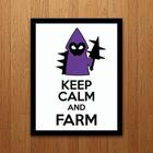 Placa Decorativa Gamer - Keep Calm And Farm (27X35)