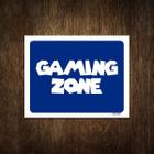 Placa Decorativa - Gaming Zone Azul 18X23