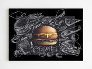 Placa decorativa hamburguer hamburgeria x-tudo lanchonete A4