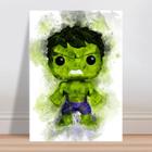 Placa decorativa infantil Desenho aquarela Hulk super herói