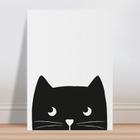 Placa decorativa infantil desenho gato preto