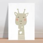 Placa decorativa infantil desenho girafa cinza